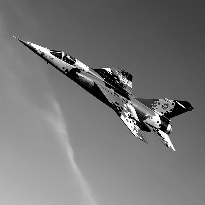 RED AIR Mirage F1 N565EM BW SQUARE 700Px